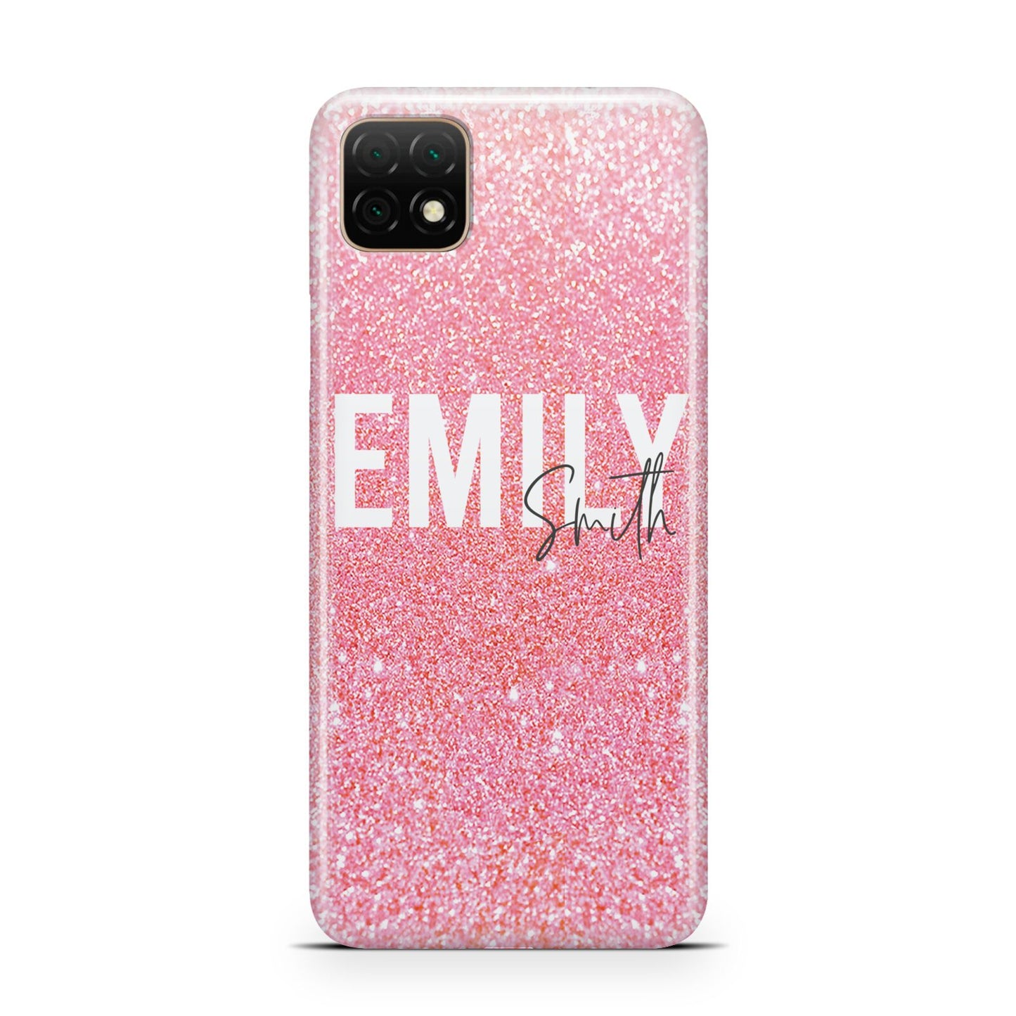 Personalised Pink Glitter White Name Huawei Enjoy 20 Phone Case