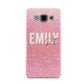 Personalised Pink Glitter White Name Samsung Galaxy A3 Case