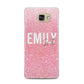 Personalised Pink Glitter White Name Samsung Galaxy A5 2016 Case on gold phone