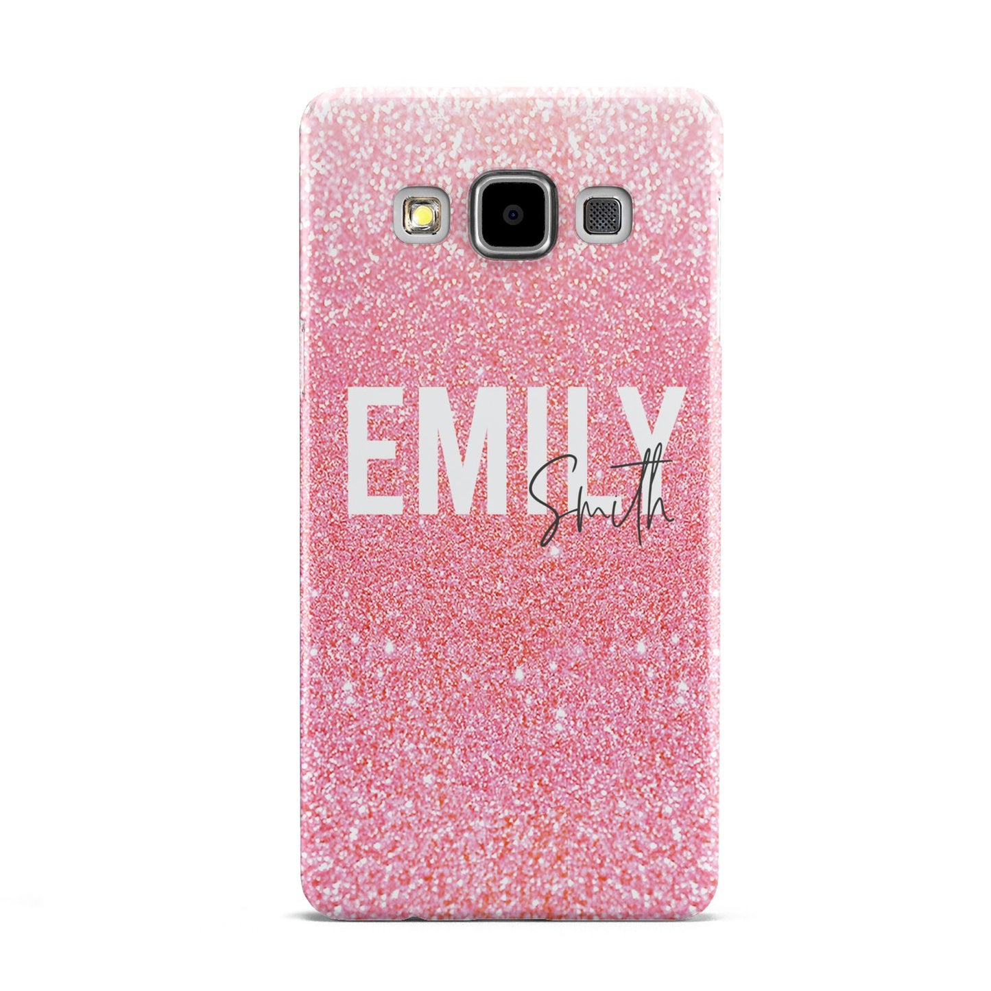 Personalised Pink Glitter White Name Samsung Galaxy A5 Case
