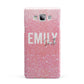Personalised Pink Glitter White Name Samsung Galaxy A7 2015 Case