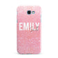 Personalised Pink Glitter White Name Samsung Galaxy A7 2017 Case