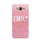 Personalised Pink Glitter White Name Samsung Galaxy A8 Case