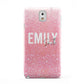 Personalised Pink Glitter White Name Samsung Galaxy Note 3 Case