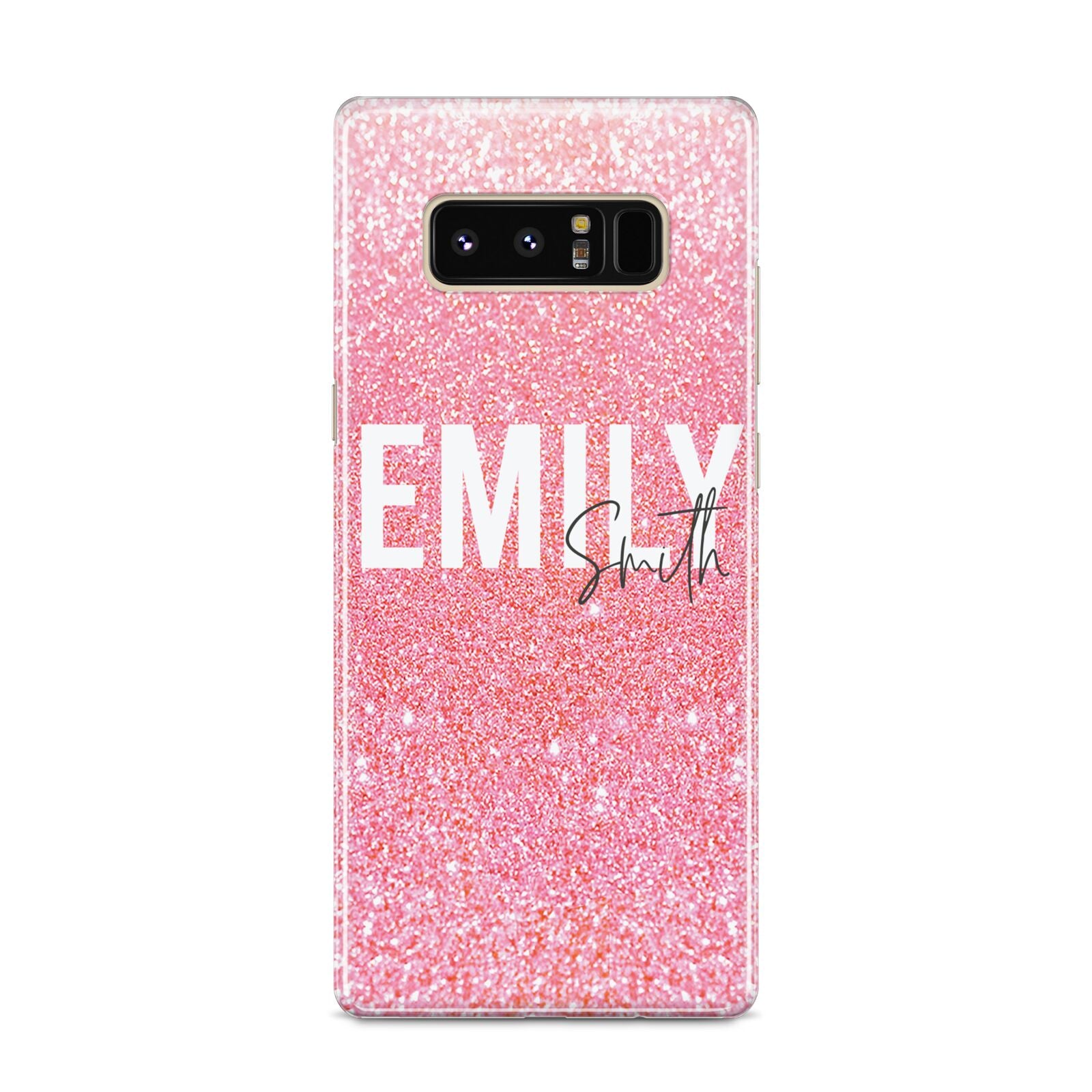 Personalised Pink Glitter White Name Samsung Galaxy S8 Case