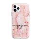 Personalised Pink Gold Agate Handwriting Text Apple iPhone 11 Pro Max in Silver with Bumper Case