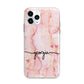 Personalised Pink Gold Agate Handwriting Text Apple iPhone 11 Pro in Silver with Bumper Case