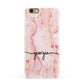 Personalised Pink Gold Agate Handwriting Text Apple iPhone 6 3D Snap Case