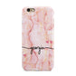 Personalised Pink Gold Agate Handwriting Text Apple iPhone 6 3D Tough Case
