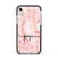 Personalised Pink Gold Agate Handwriting Text Apple iPhone XR Impact Case Black Edge on Silver Phone