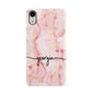 Personalised Pink Gold Agate Handwriting Text Apple iPhone XR White 3D Snap Case