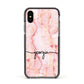 Personalised Pink Gold Agate Handwriting Text Apple iPhone Xs Impact Case Black Edge on Black Phone