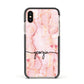 Personalised Pink Gold Agate Handwriting Text Apple iPhone Xs Impact Case Black Edge on Gold Phone