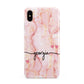 Personalised Pink Gold Agate Handwriting Text Apple iPhone Xs Max 3D Tough Case