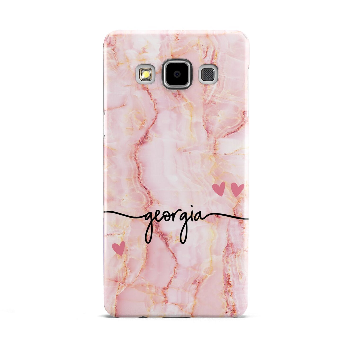 Personalised Pink Gold Agate Handwriting Text Samsung Galaxy A5 Case