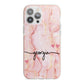 Personalised Pink Gold Agate Handwriting Text iPhone 13 Pro Max TPU Impact Case with Pink Edges