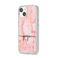 Personalised Pink Gold Agate Handwriting Text iPhone 14 Glitter Tough Case Starlight Angled Image