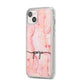 Personalised Pink Gold Agate Handwriting Text iPhone 14 Plus Clear Tough Case Starlight Angled Image