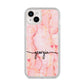 Personalised Pink Gold Agate Handwriting Text iPhone 14 Plus Clear Tough Case Starlight
