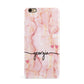 Personalised Pink Gold Agate Handwriting Text iPhone 6 Plus 3D Snap Case on Gold Phone