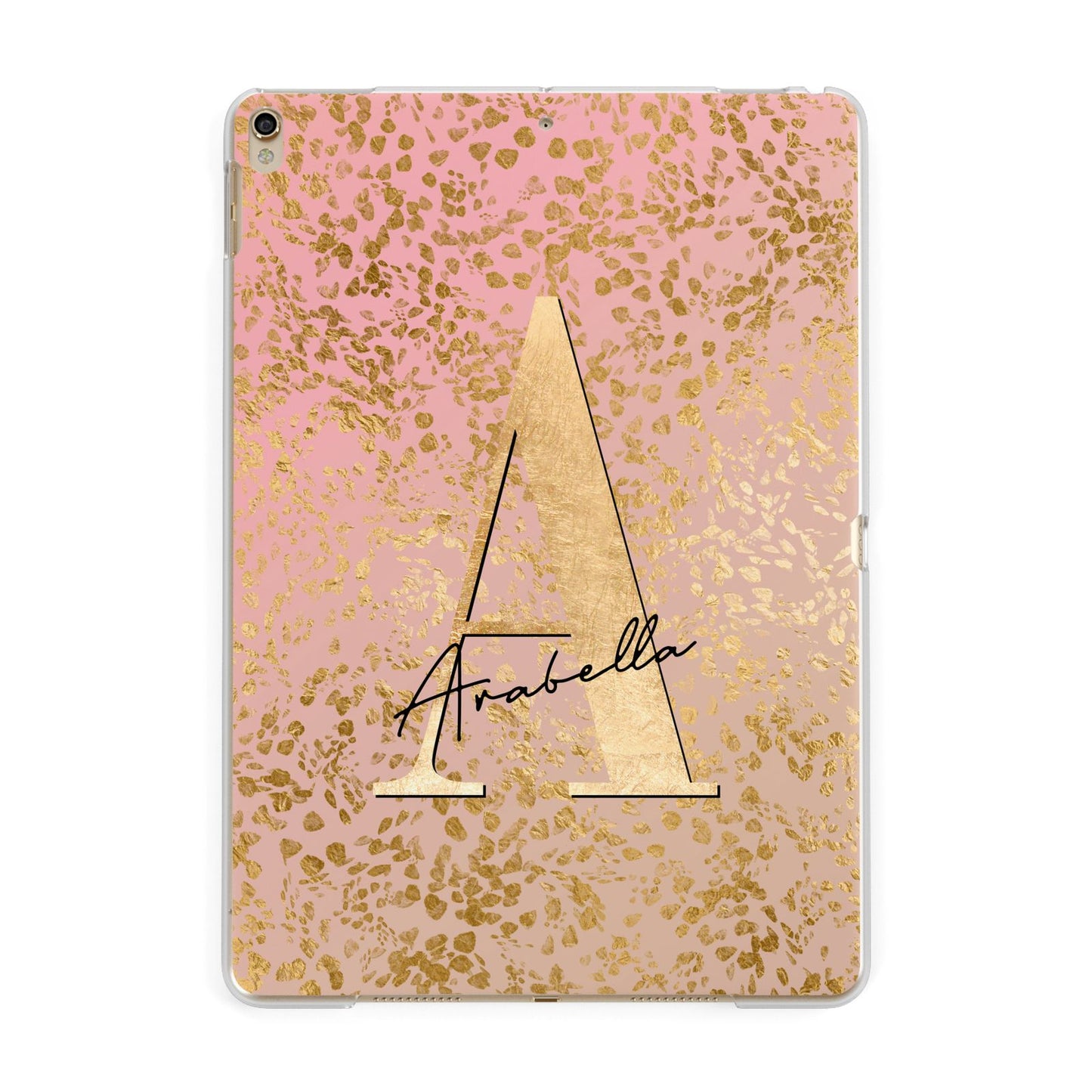 Personalised Pink Gold Cheetah Apple iPad Gold Case