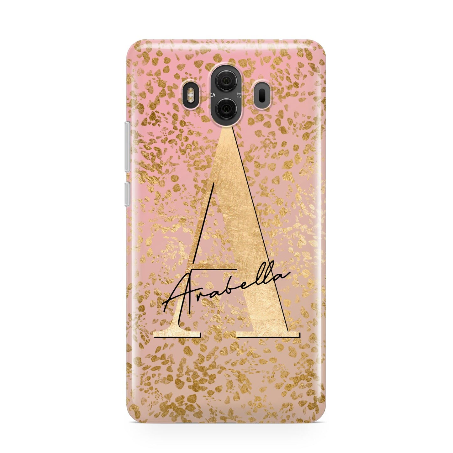 Personalised Pink Gold Cheetah Huawei Mate 10 Protective Phone Case