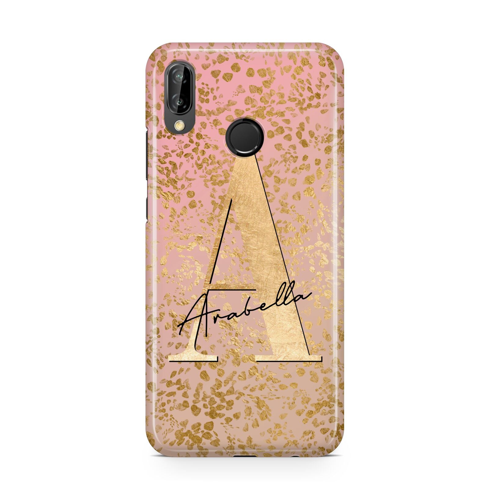 Personalised Pink Gold Cheetah Huawei P20 Lite Phone Case