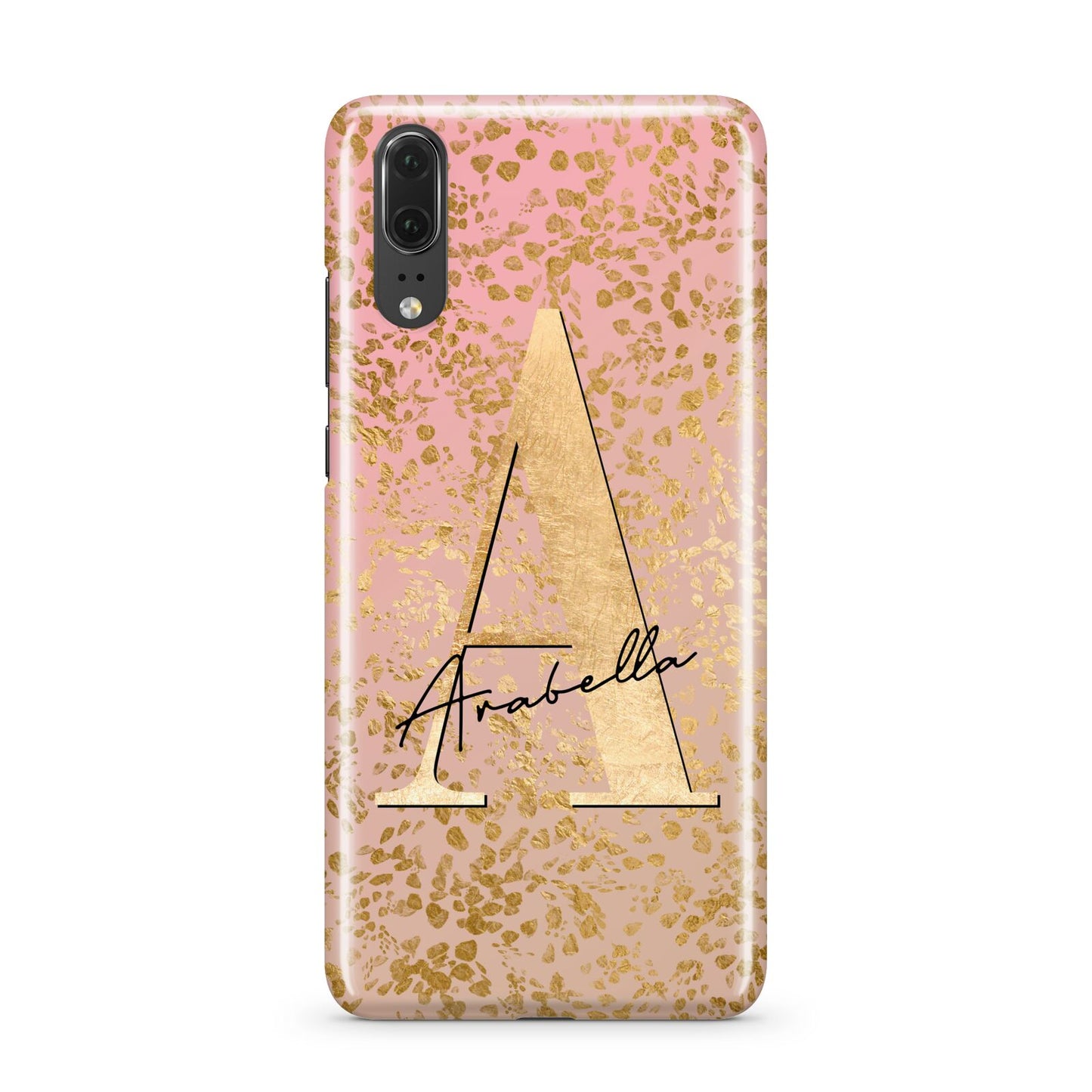 Personalised Pink Gold Cheetah Huawei P20 Phone Case