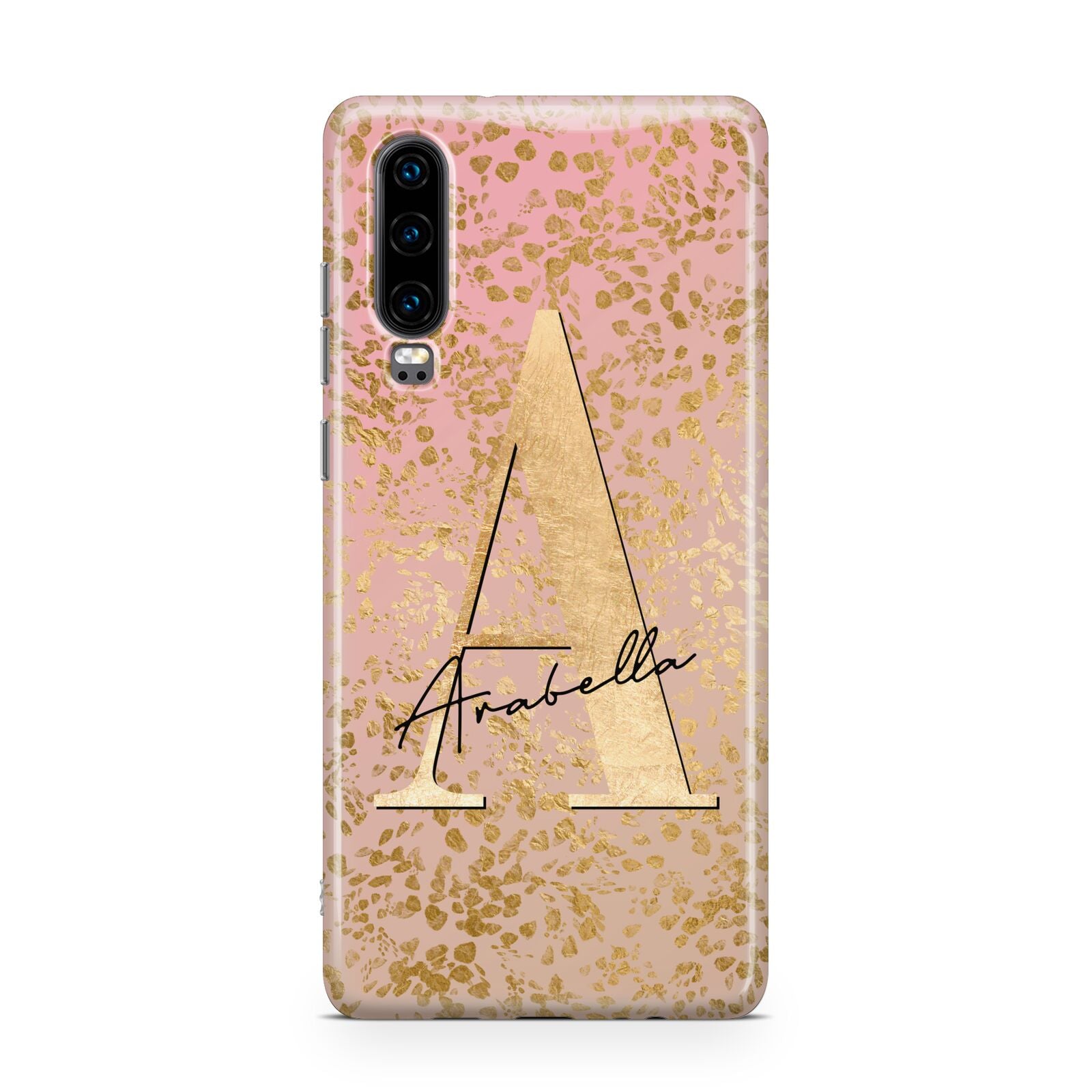 Personalised Pink Gold Cheetah Huawei P30 Phone Case