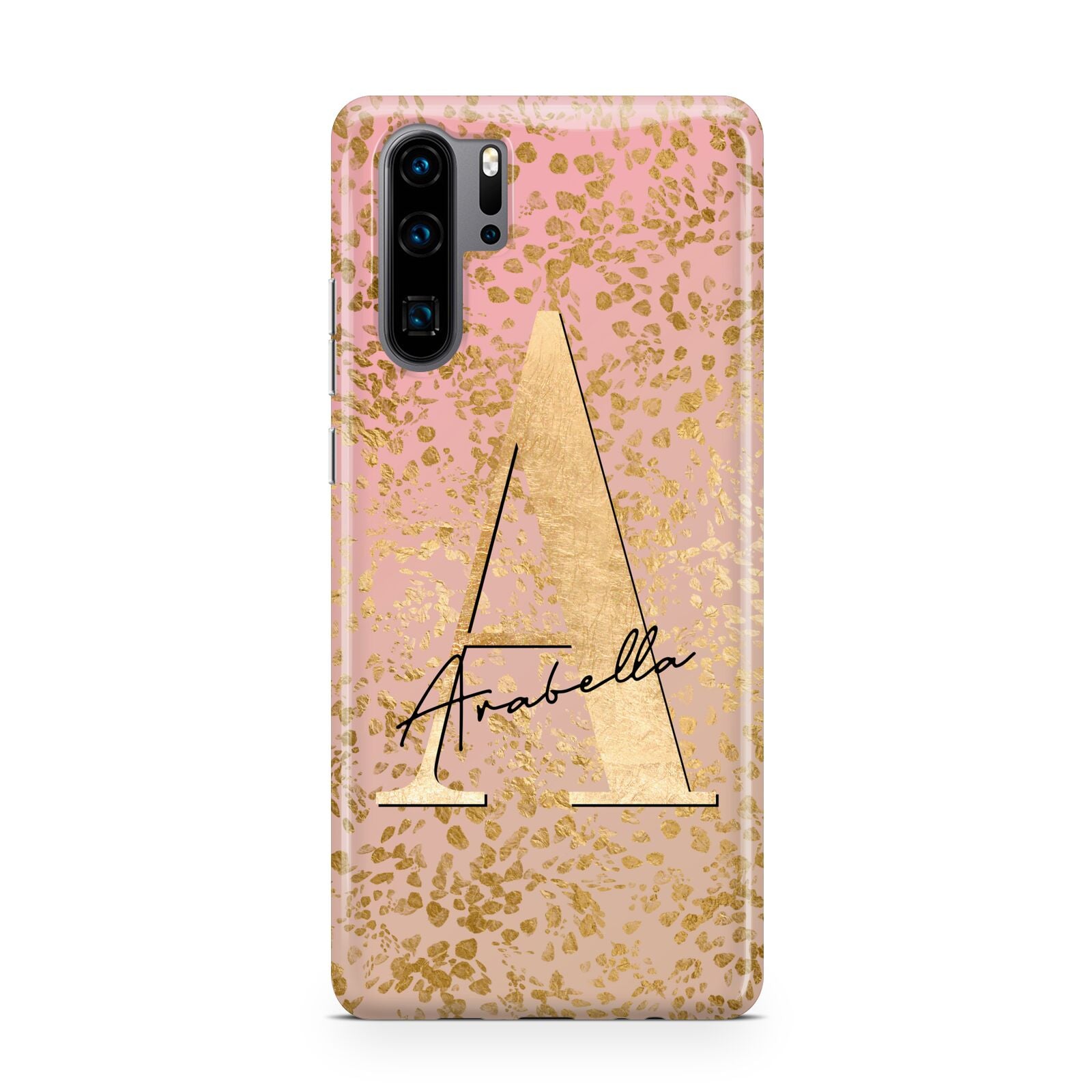 Personalised Pink Gold Cheetah Huawei P30 Pro Phone Case