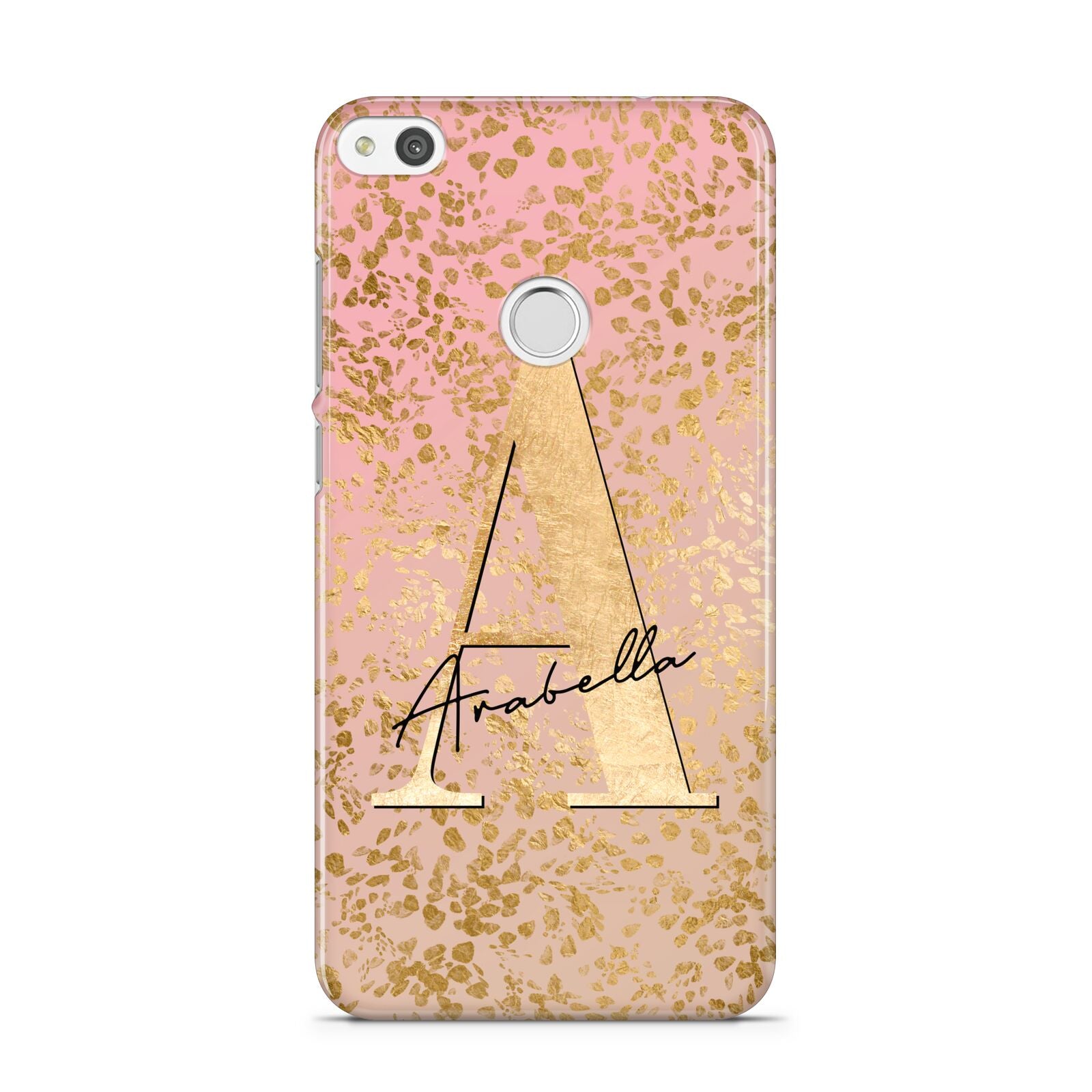 Personalised Pink Gold Cheetah Huawei P8 Lite Case