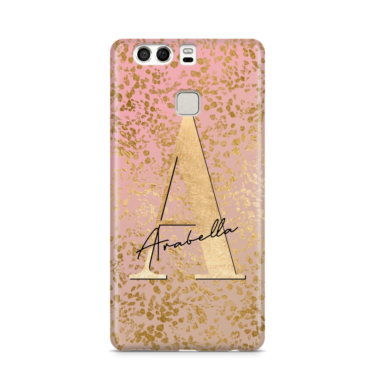 Personalised Pink Gold Cheetah Huawei P9 Case