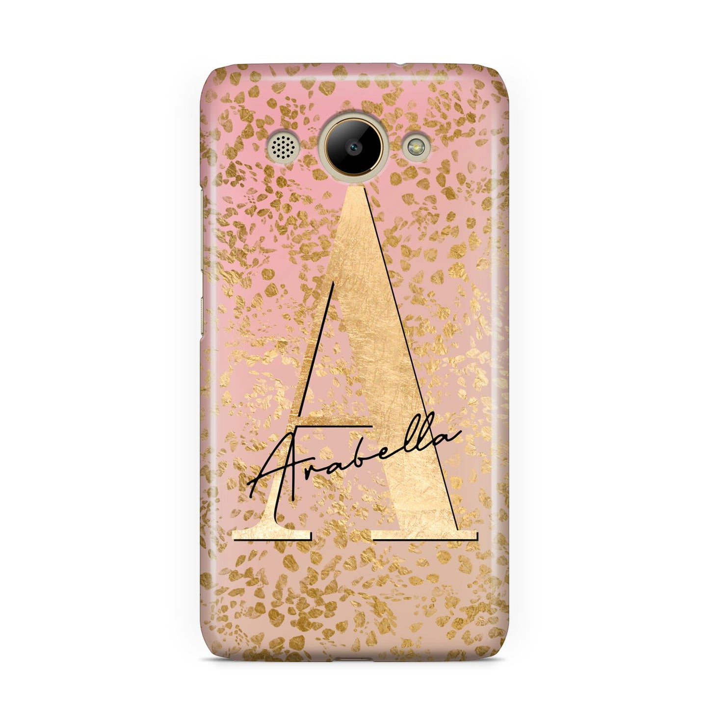 Personalised Pink Gold Cheetah Huawei Y3 2017