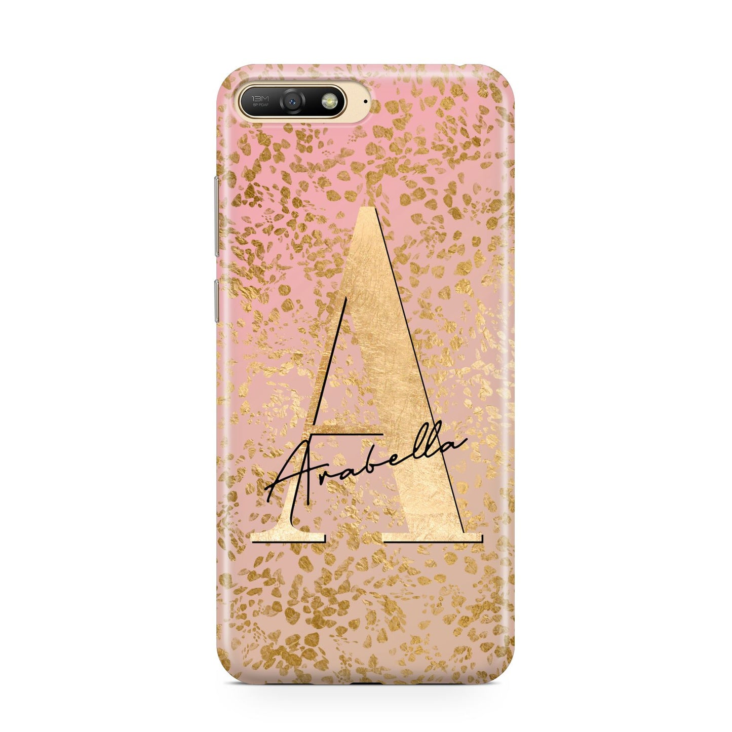 Personalised Pink Gold Cheetah Huawei Y6 2018