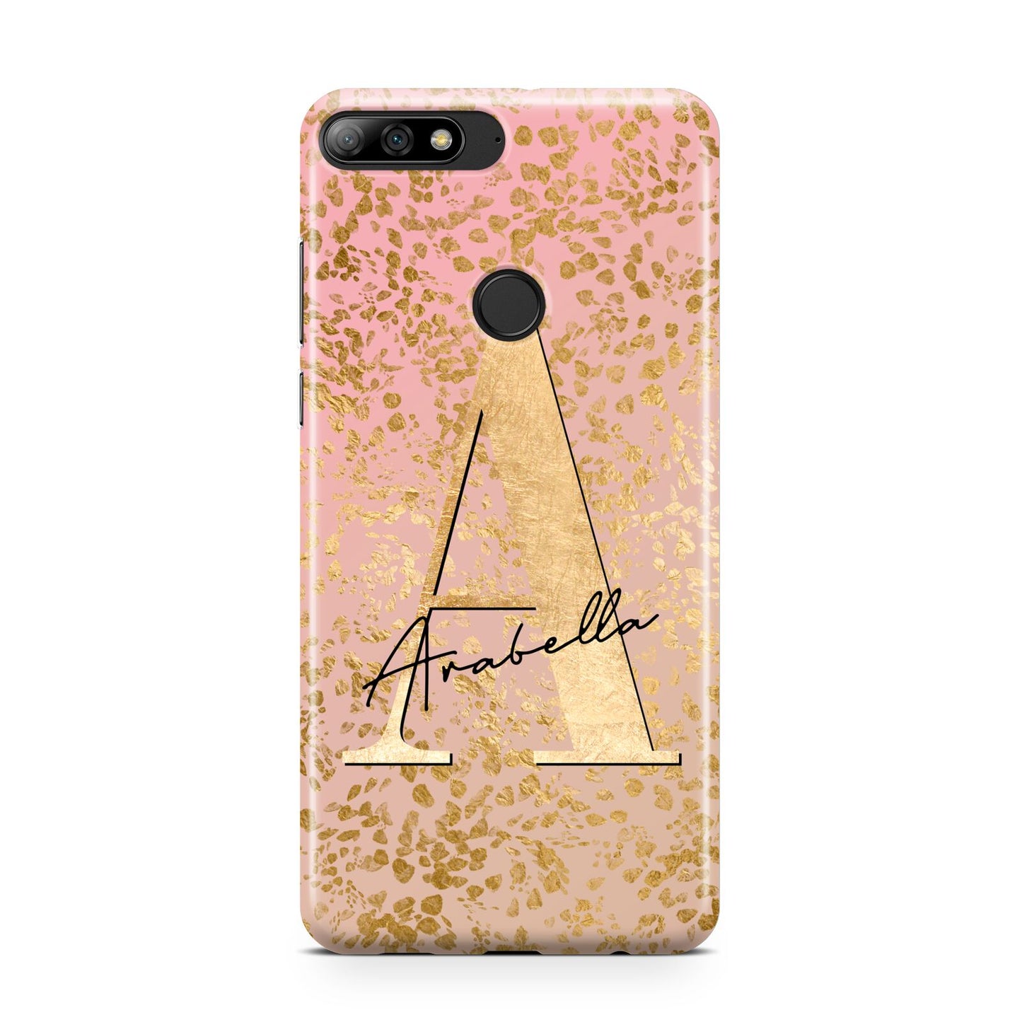 Personalised Pink Gold Cheetah Huawei Y7 2018