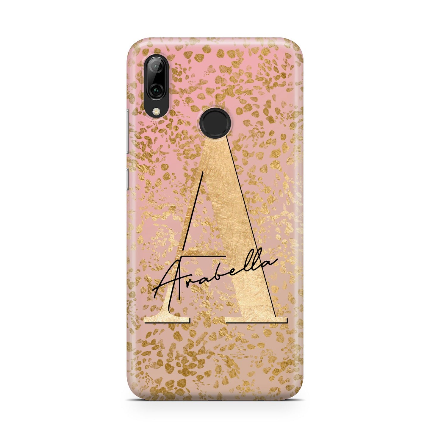 Personalised Pink Gold Cheetah Huawei Y7 2019