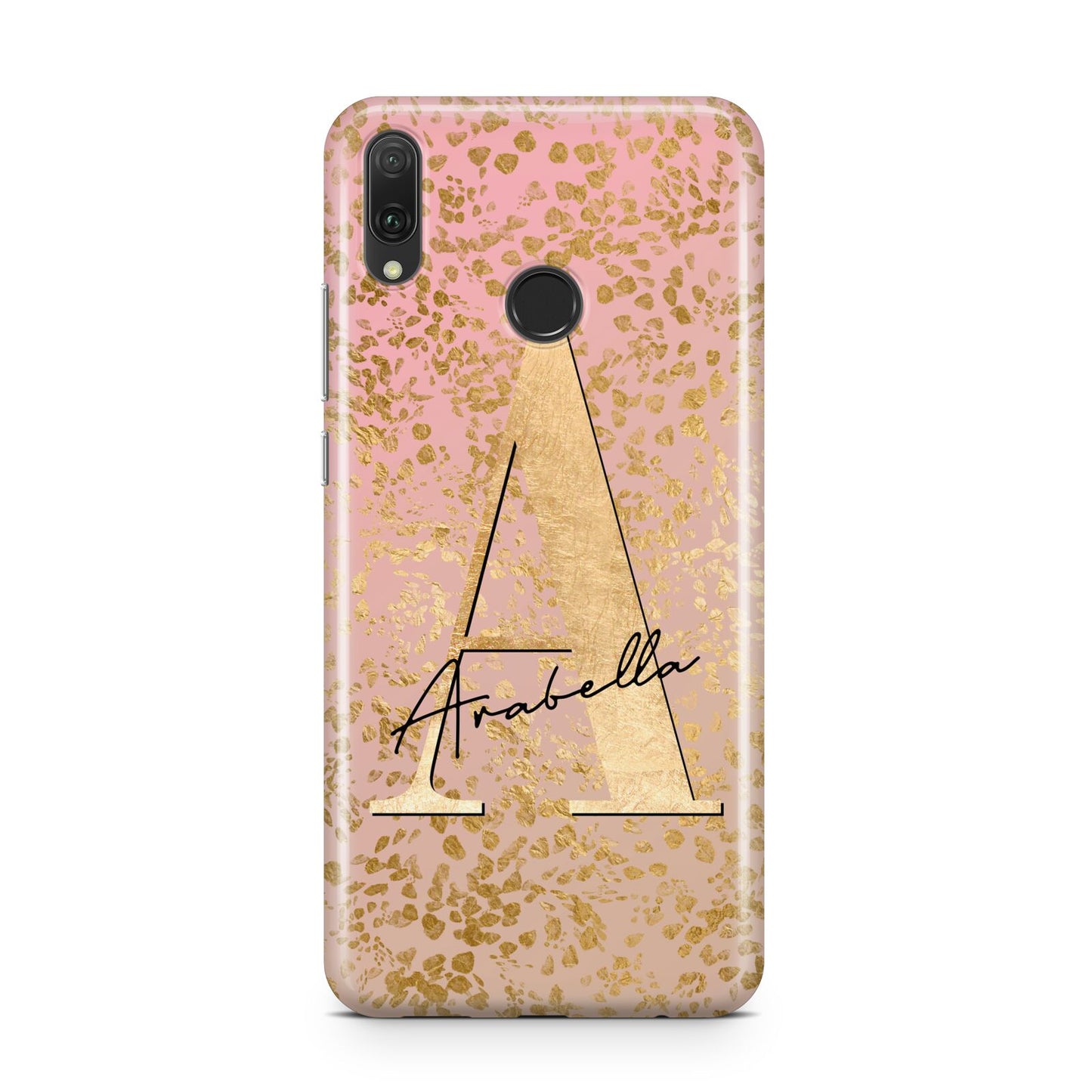 Personalised Pink Gold Cheetah Huawei Y9 2019