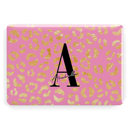 Personalised Pink Gold Leopard Print Apple MacBook Case