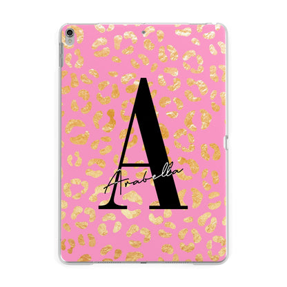 Personalised Pink Gold Leopard Print Apple iPad Silver Case