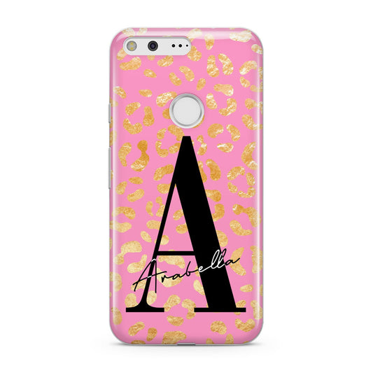 Personalised Pink Gold Leopard Print Google Pixel Case