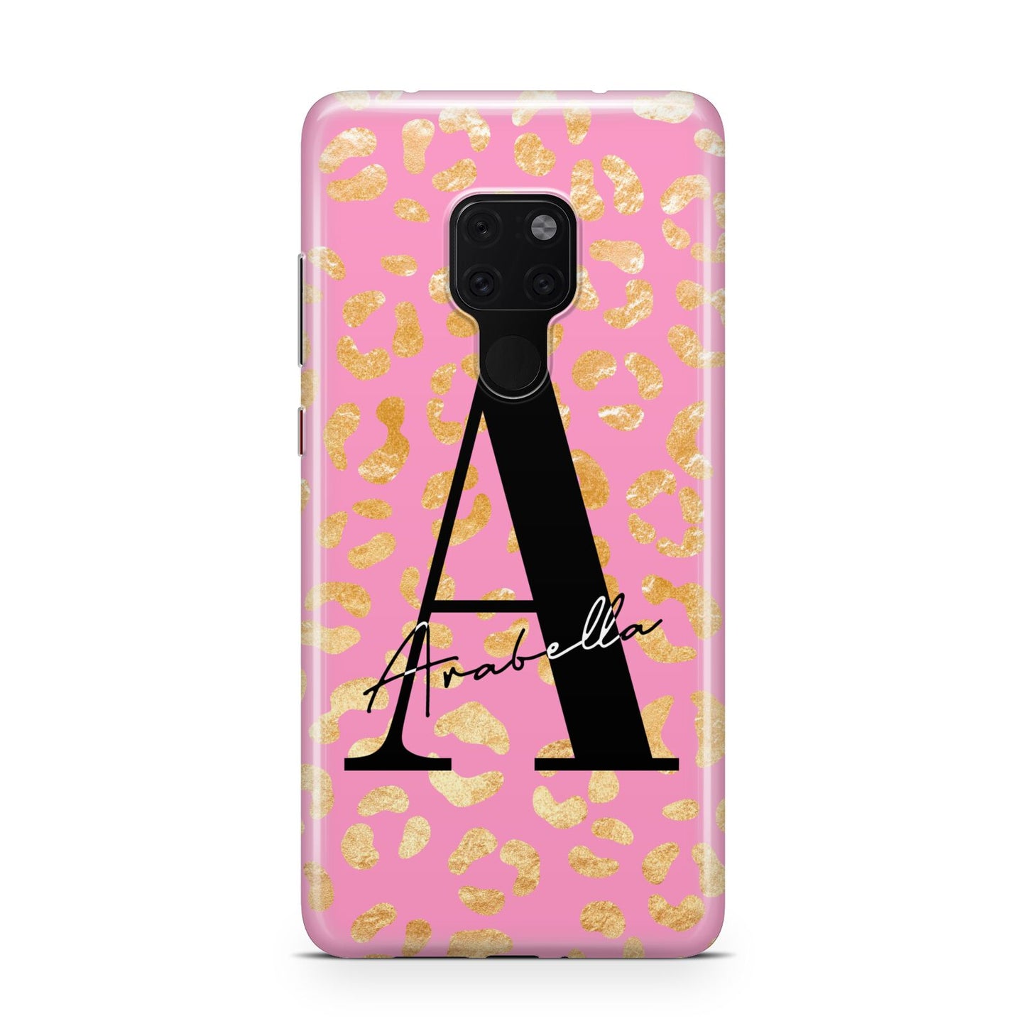 Personalised Pink Gold Leopard Print Huawei Mate 20 Phone Case