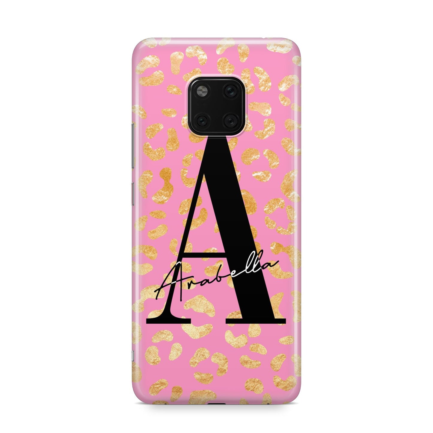 Personalised Pink Gold Leopard Print Huawei Mate 20 Pro Phone Case