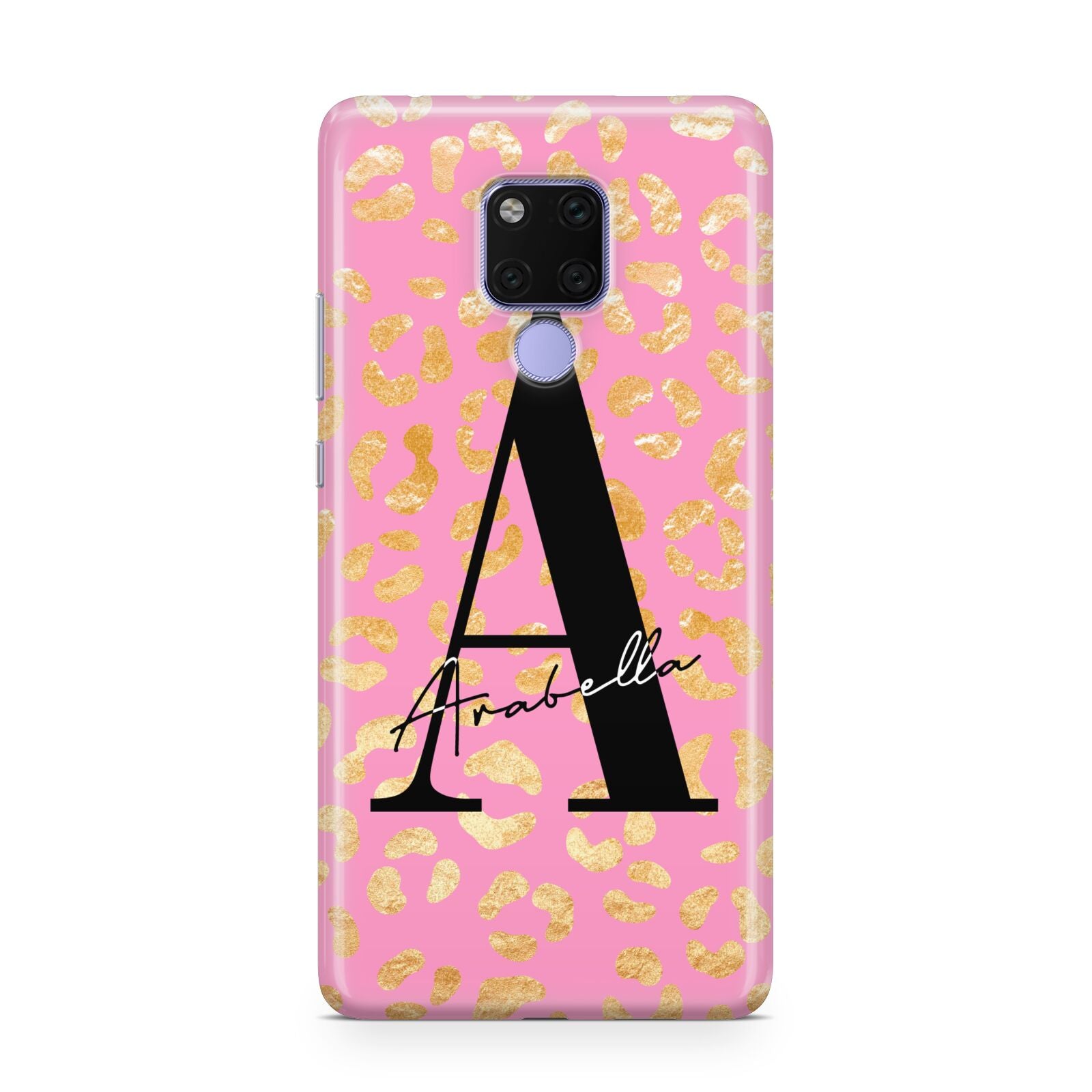 Personalised Pink Gold Leopard Print Huawei Mate 20X Phone Case