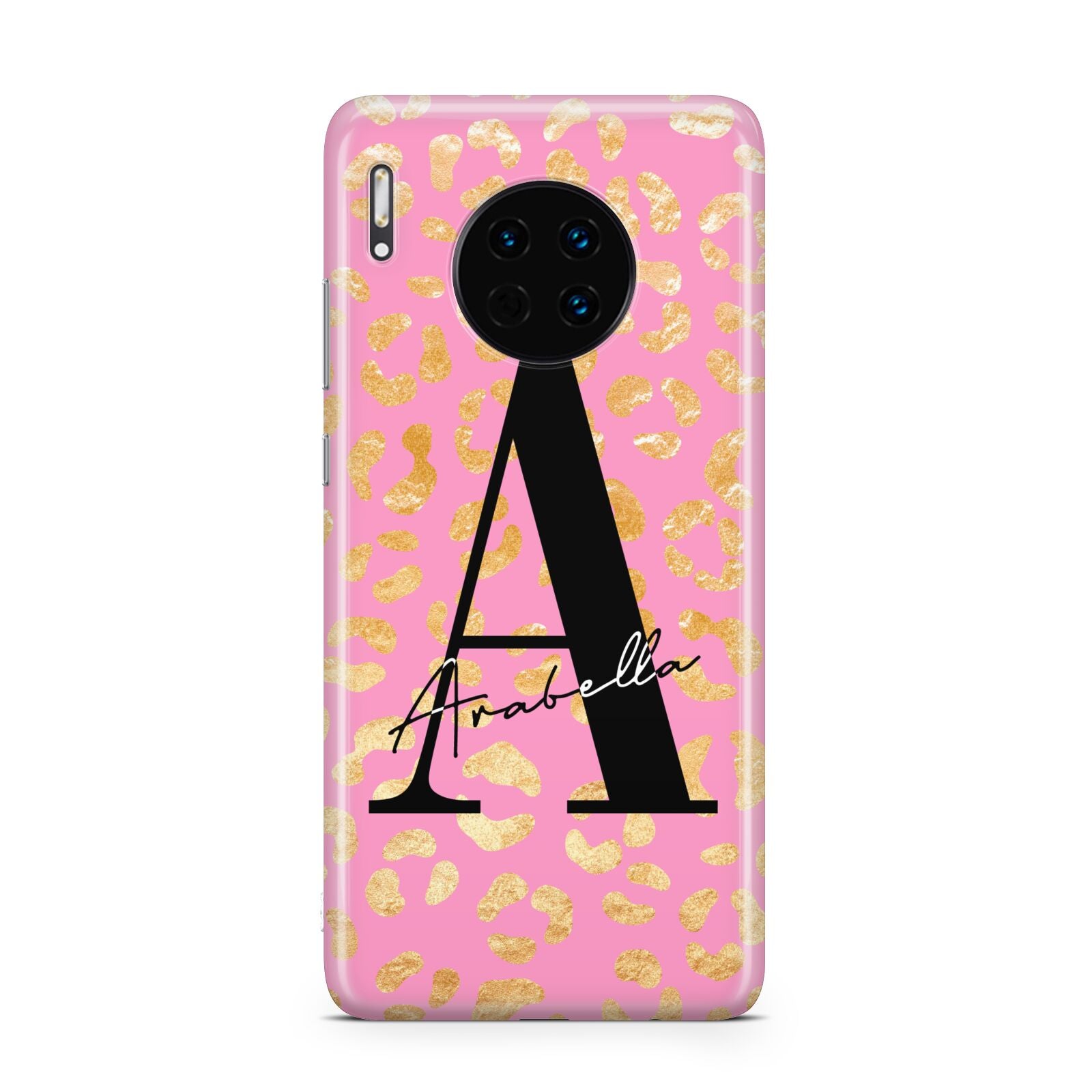 Personalised Pink Gold Leopard Print Huawei Mate 30