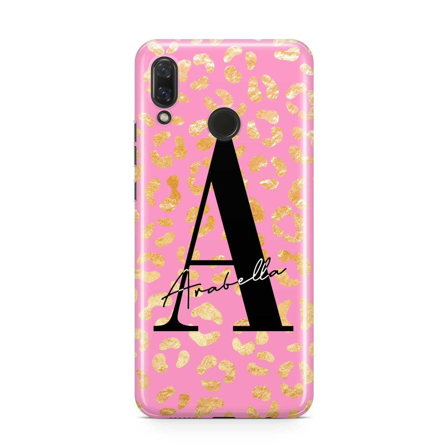 Personalised Pink Gold Leopard Print Huawei Nova 3 Phone Case