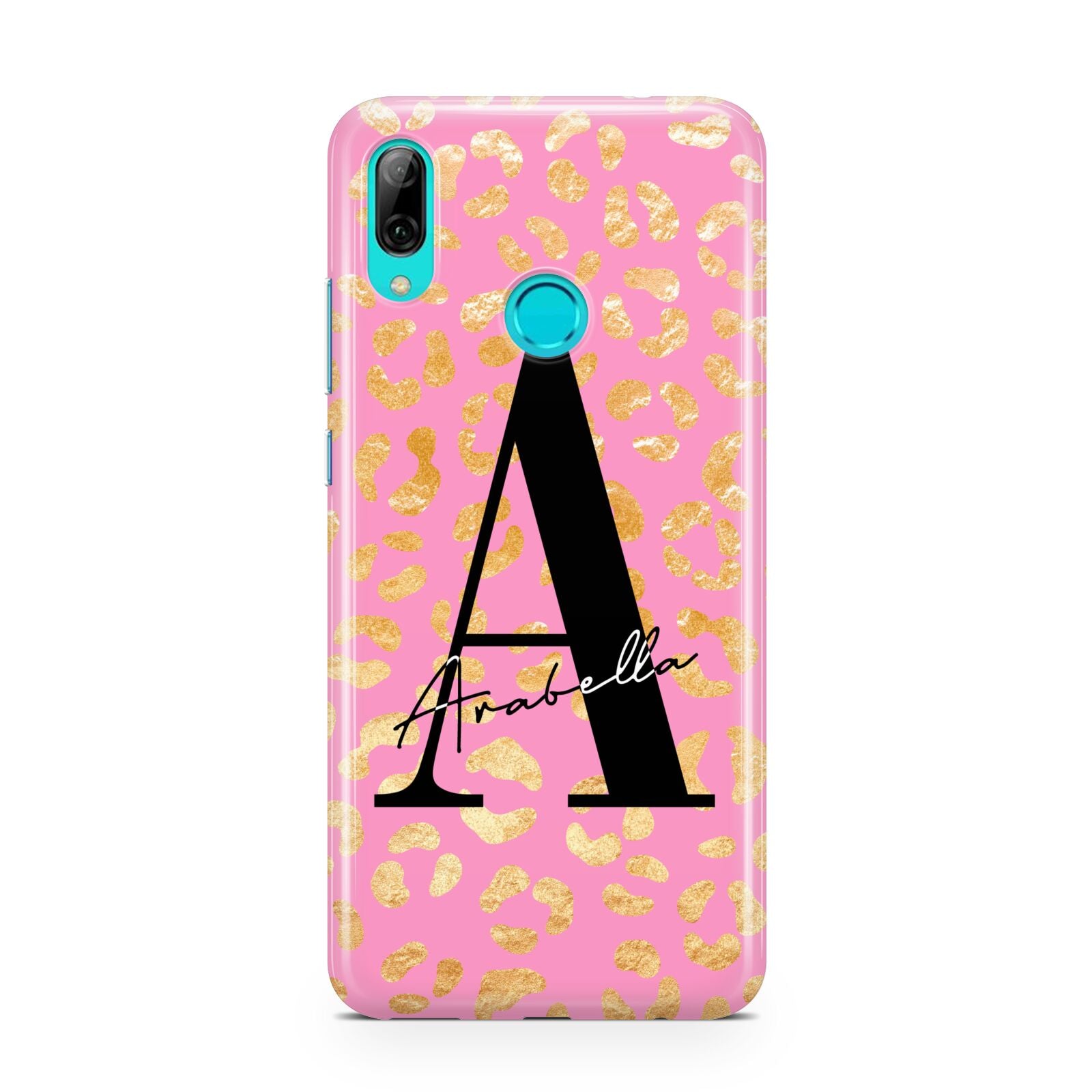 Personalised Pink Gold Leopard Print Huawei P Smart 2019 Case