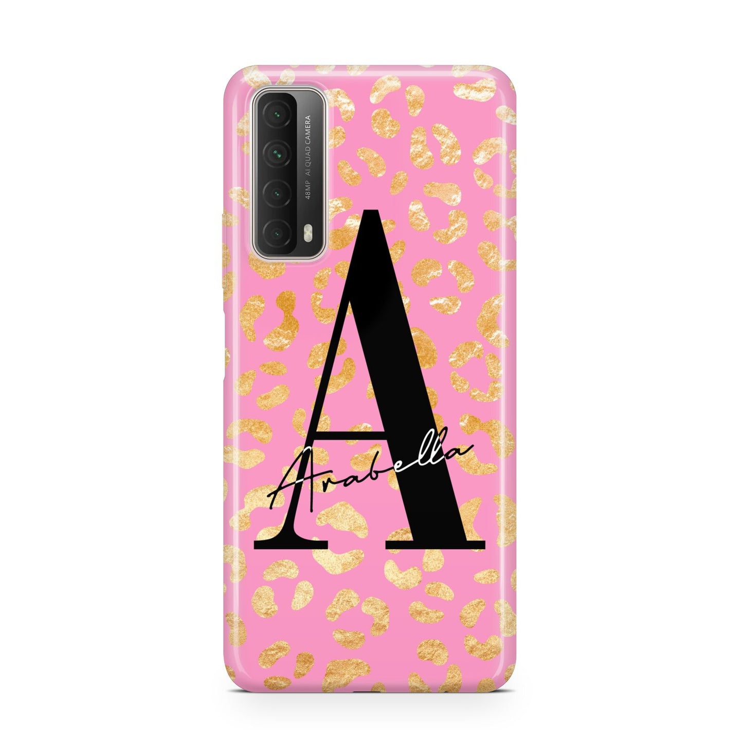 Personalised Pink Gold Leopard Print Huawei P Smart 2021