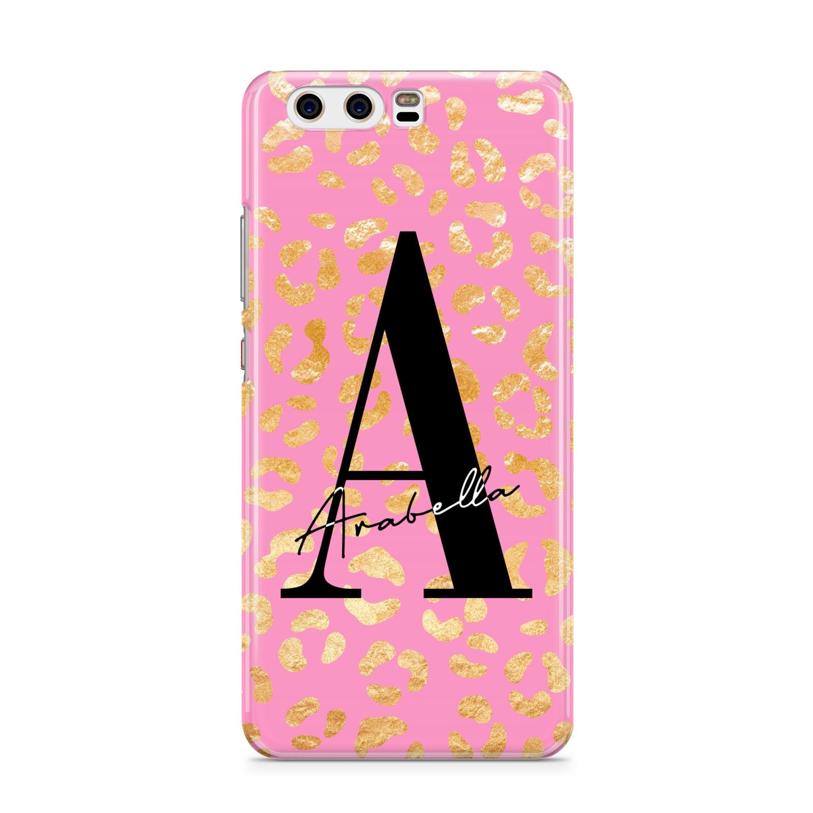 Personalised Pink Gold Leopard Print Huawei P10 Phone Case