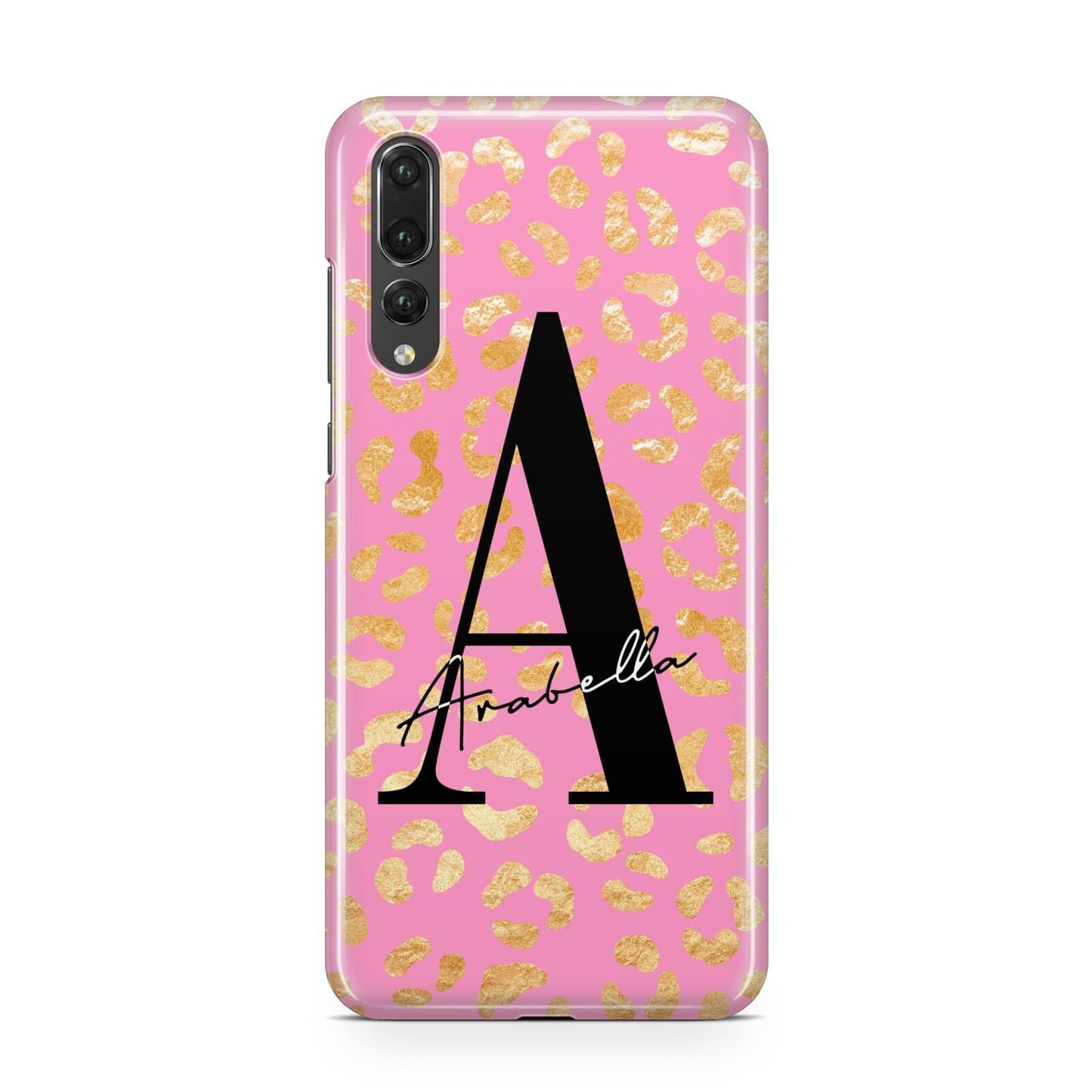 Personalised Pink Gold Leopard Print Huawei P20 Pro Phone Case