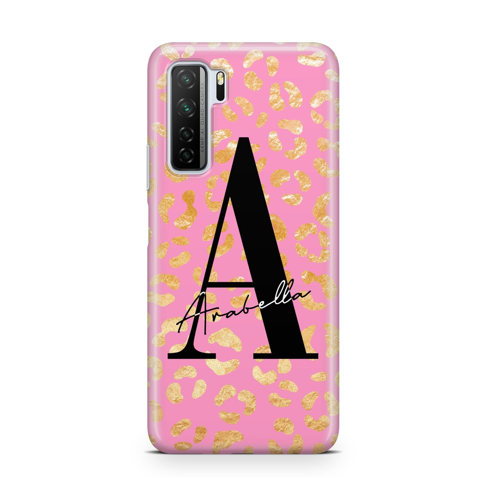 Personalised Pink Gold Leopard Print Huawei P40 Lite 5G Phone Case